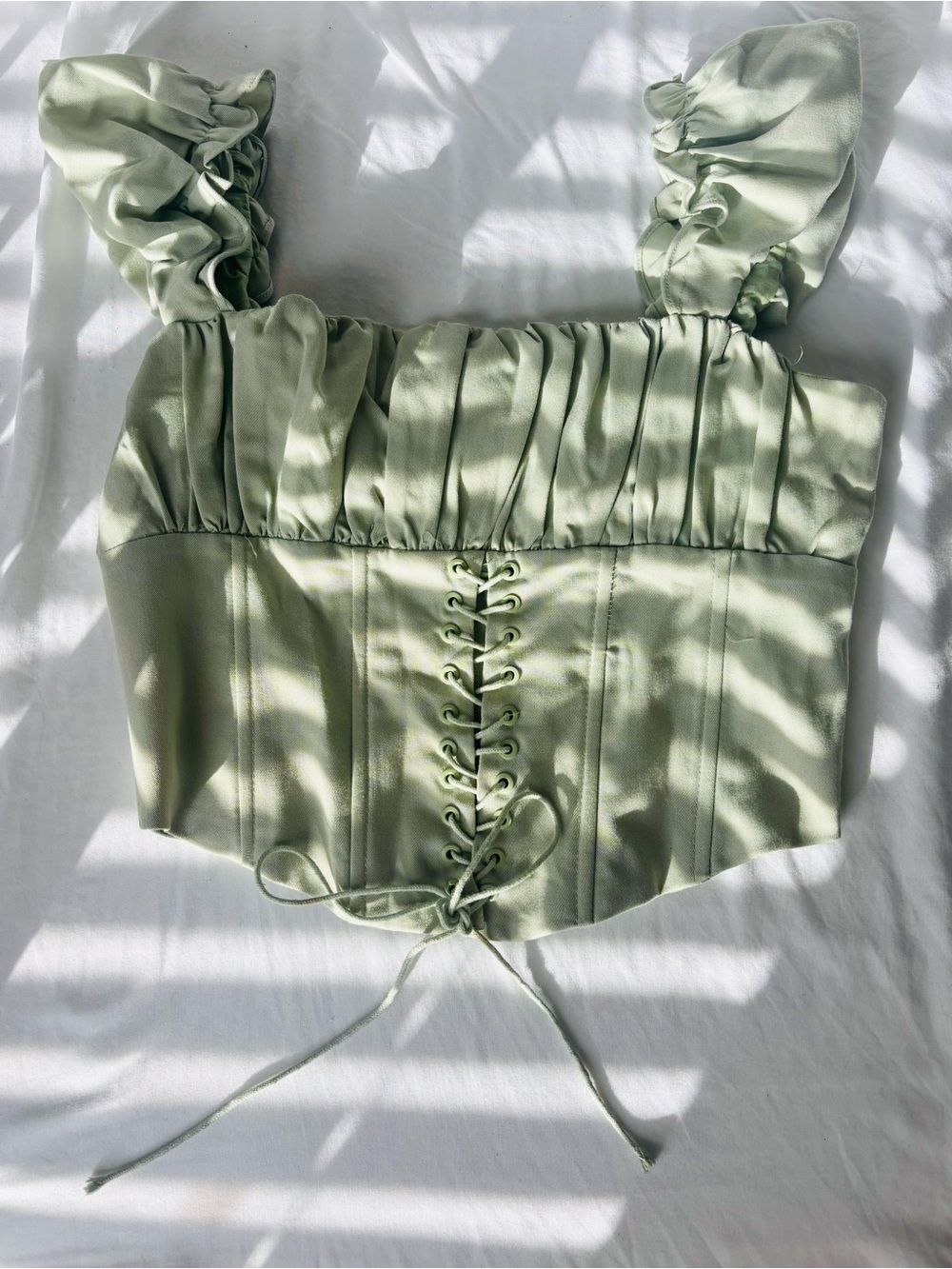 Princess Polly Sage Green Corset Top - Picture 3 of 5